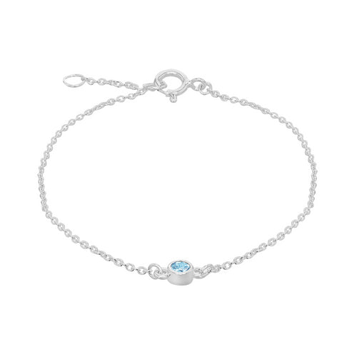 Silver March Turquoise Cubic Zirconia Bracelet