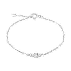 Silver April White Cubic Zirconia Bracelet