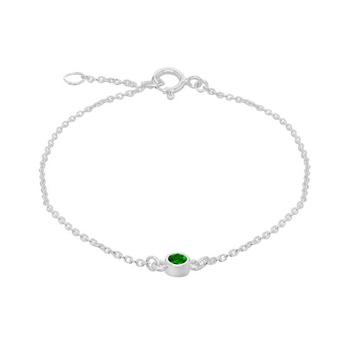 Silver May Green Cubic Zirconia Bracelet