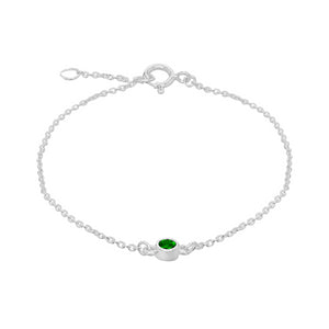 Silver May Green Cubic Zirconia Bracelet