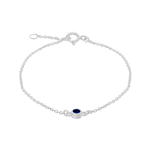 Silver September Blue Cubic Zirconia Bracelet