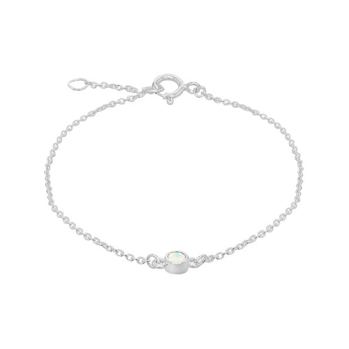 Silver October Opal Cubic Zirconia Bracelet