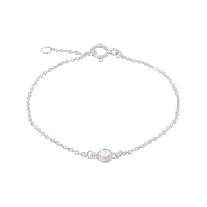 Silver October Opal Cubic Zirconia Bracelet