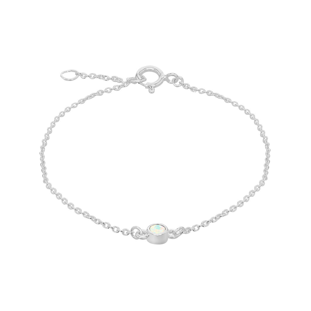 Silver October Opal Cubic Zirconia Bracelet