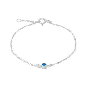 Silver December Blue Cubic Zirconia Bracelet