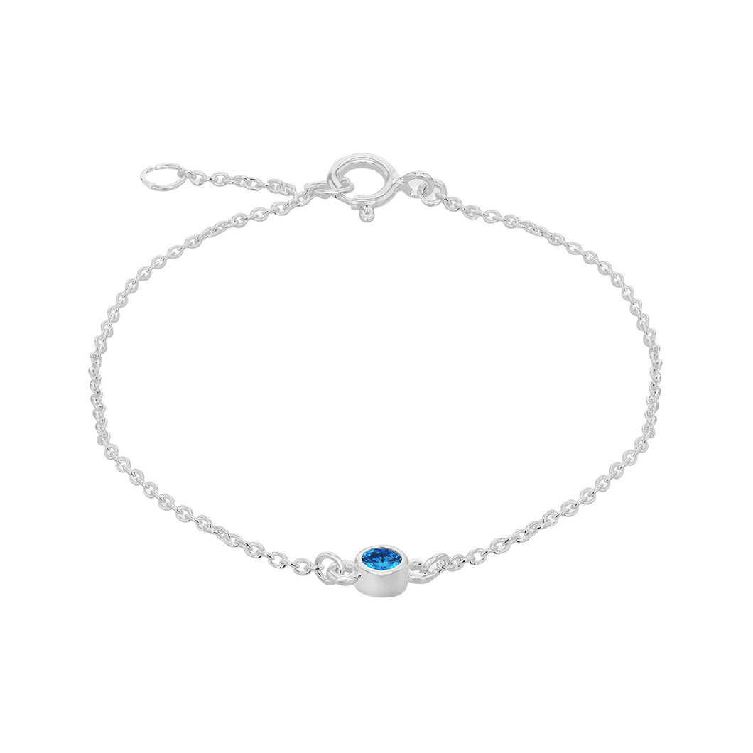 Silver December Blue Cubic Zirconia Bracelet