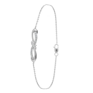 9ct White Gold 0.15ct Infinity Diamond Bracelet