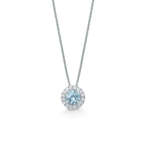 Mappin & Webb Carrington 18ct White Gold 6mm Aquamarine a ...