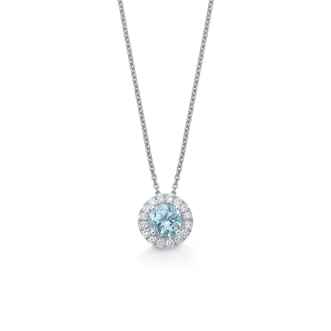 Mappin & Webb Carrington 18ct White Gold 6mm Aquamarine a ...