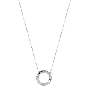 9ct White Gold 0.04 Carat Total Weight Diamond Circle Pendant