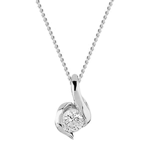 9ct White Gold 0.10ct Wrapped In Love Diamond Pendant