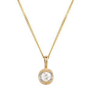 9ct Yellow Gold 0.25ct Tension Set Diamond Pendant