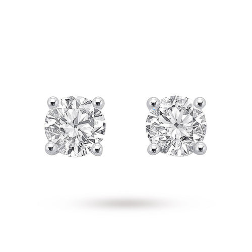 9ct White Gold 1.00ct Brilliant Cut Stud Earrings