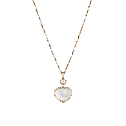 Chopard Happy Hearts 18ct Rose Gold Mother of Pearl Diamond Pendant