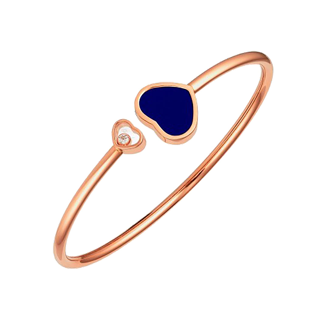 Chopard Happy Hearts 18ct Rose Gold Lapis Lazuli Diamond Bangle