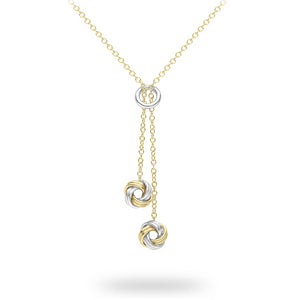 9ct Bicolour Gold Knot Necklace