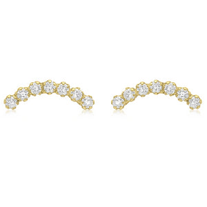 9ct Yellow Gold Curved Stud Earrings