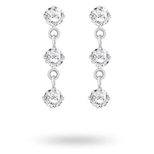 Silver Cubic Zirconia Drop Earrings