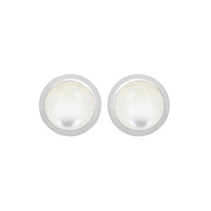 Silver June Mother of Pearl Stud Earrings