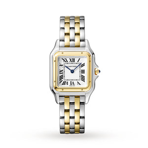 Panthère de Cartier watch, Medium model, yellow gold and steel
