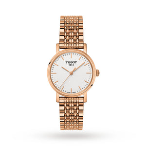 Tissot Every time Small White Dial Ladies Rose Gold Tone Watch