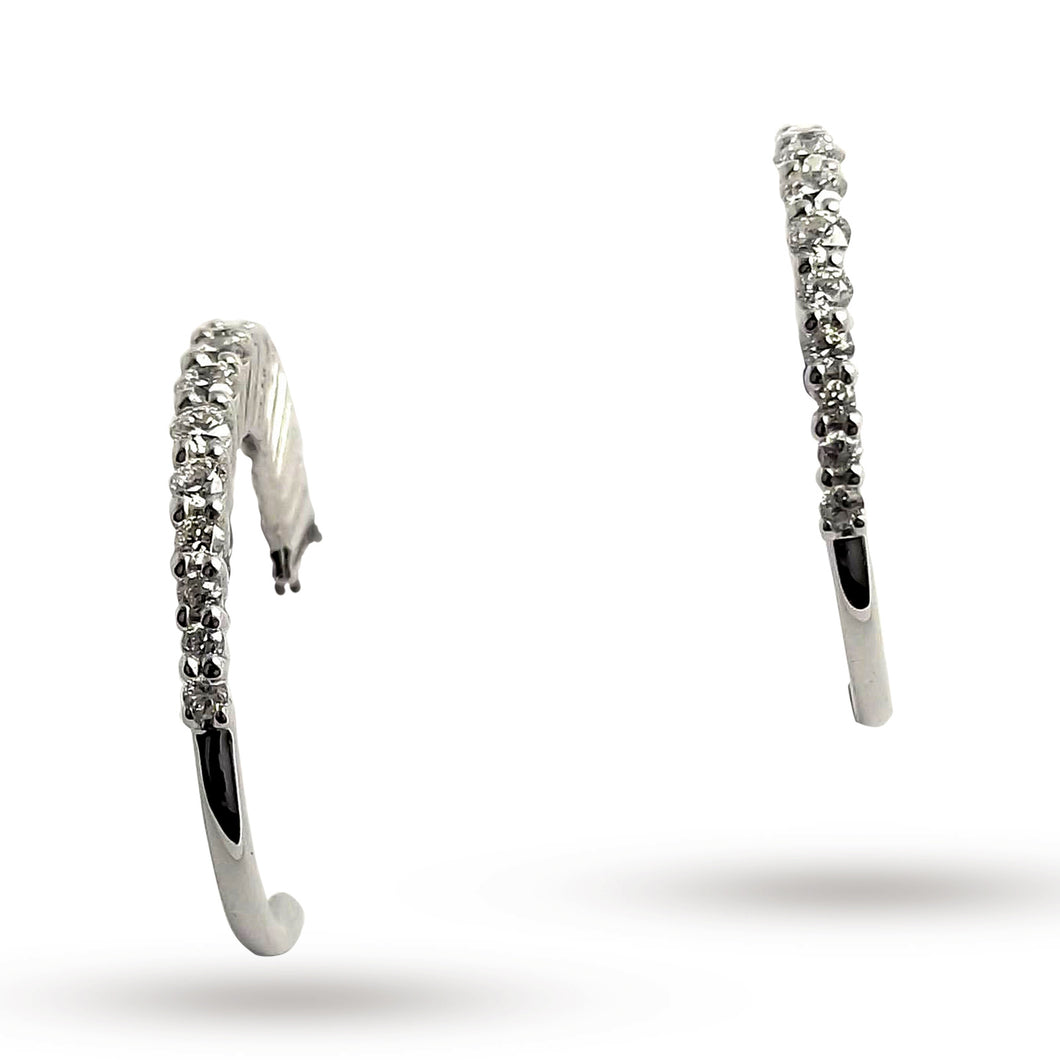 Ponte Vecchio 18ct White Gold 0.32ct Hoop Earrings