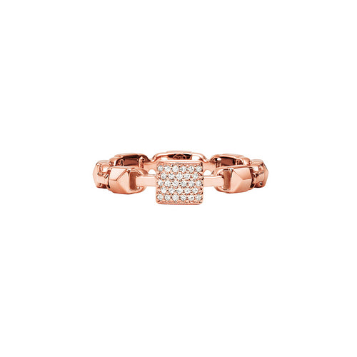 Michael Kors Mercer Link 14ct Rose Gold Plated Stacking Ring Size P