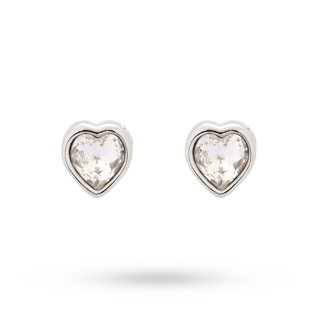 Ted Baker Silver Crystal Heart Earrings