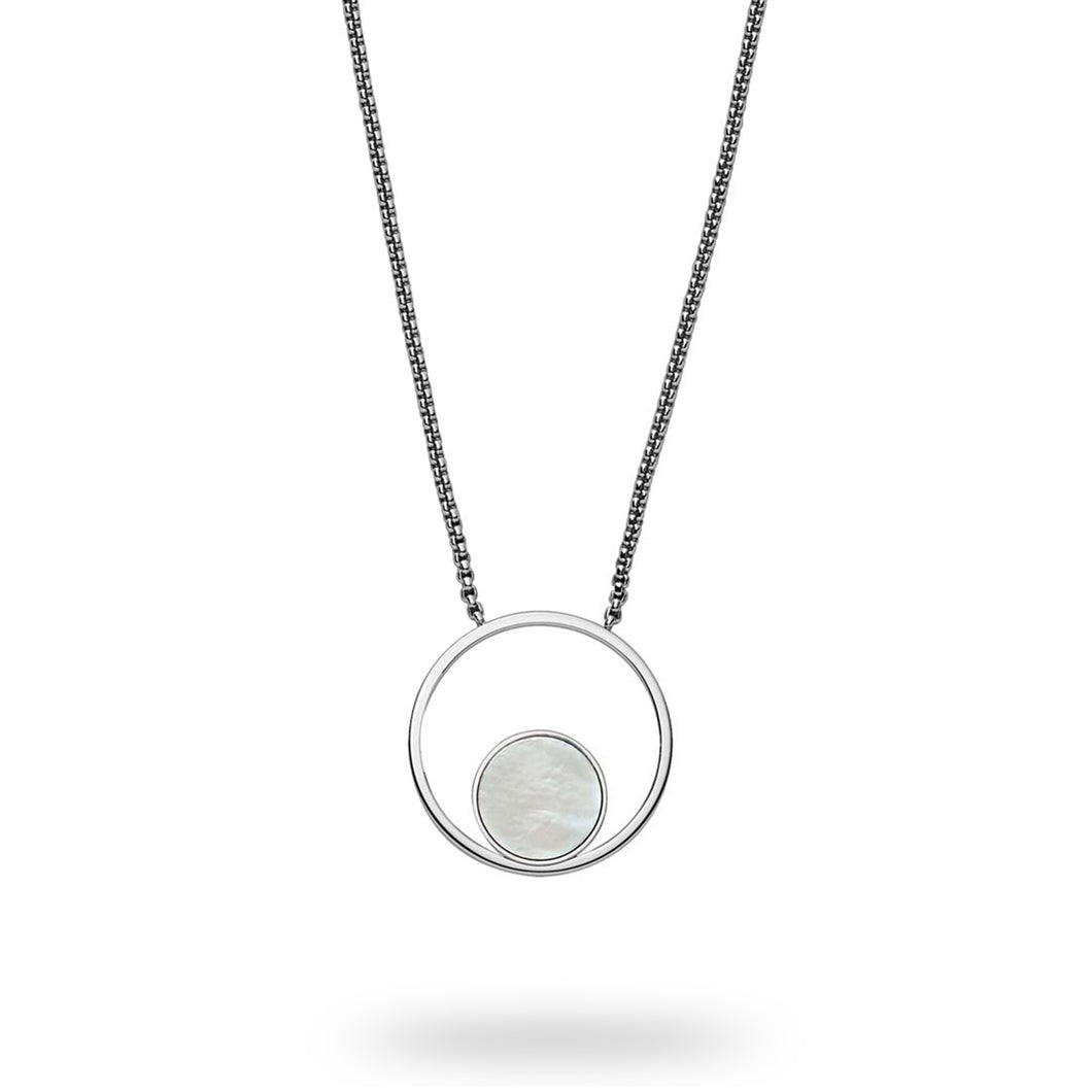 Skagen Agnethe Silver-tone Mother-of-pearl Pendant Necklace