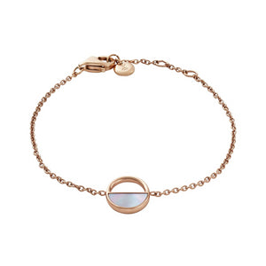 Skagen Agnethe Rose-Gold-Tone and Mother-of-Pearl Bracelet