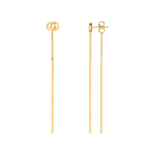 Gucci Running G Drop Earrings in 18ct Yellow Gold