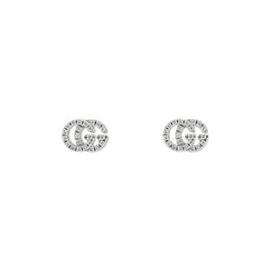 Gucci Running G Pave 18ct White Gold Diamond Stud Earrings