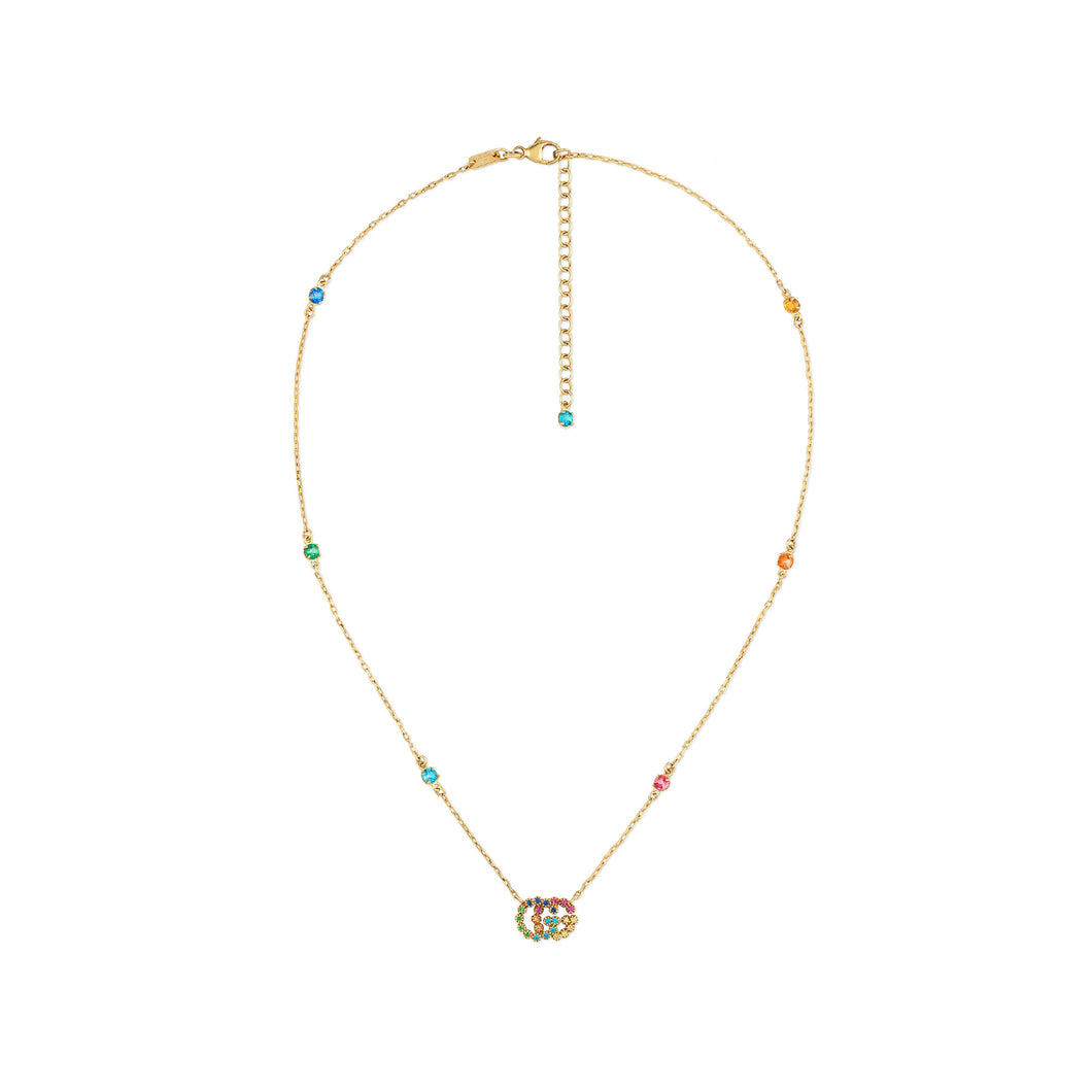 Gucci Running G 18ct Yellow Gold Multicolour Necklace