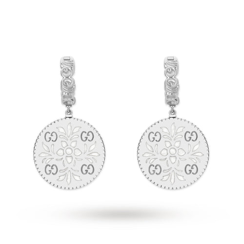 Gucci Icon Drop Earrings in 18ct White Gold