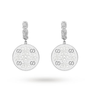 Gucci Icon Drop Earrings in 18ct White Gold