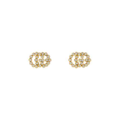 Gucci Running G Stud Earrings with Diamonds