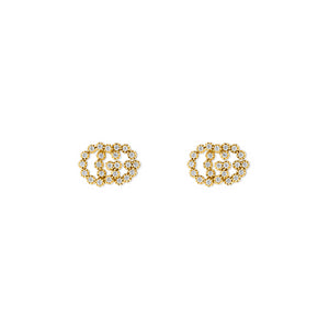 Gucci Running G Stud Earrings with Diamonds