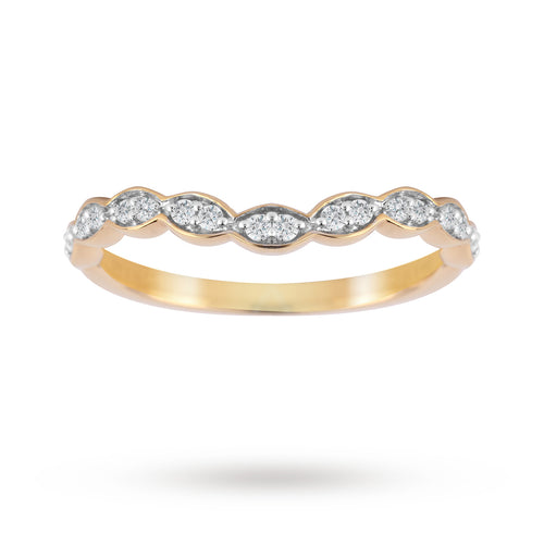 Jenny Packham 18ct Yellow Gold 0.15cttw Dip Band Ring - Ring Size O