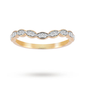 Jenny Packham 18ct Yellow Gold 0.15cttw Dip Band Ring - Ring Size K