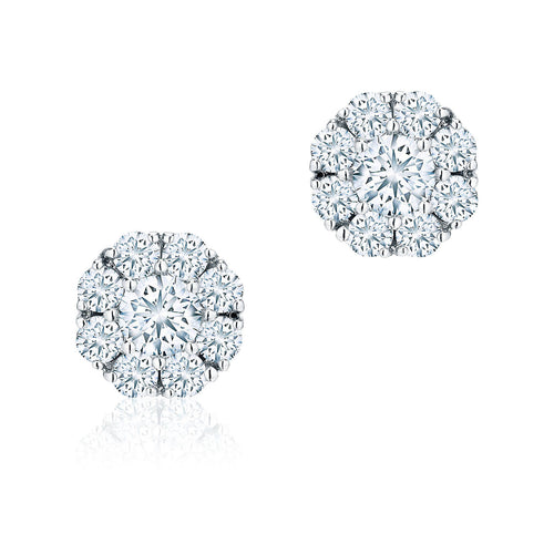 Birks Snowflake 0.92ct Diamond Cluster Stud Earrings