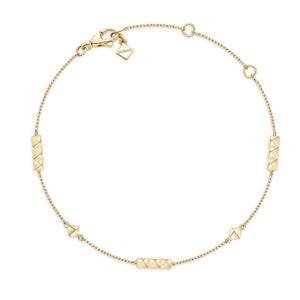 Birks Rock & Pearl Yellow Gold Pixel Station Bracelet