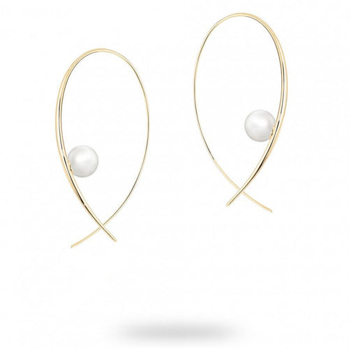 Birks Gold and Pearl Freshwater Pearl Hoop Earrings