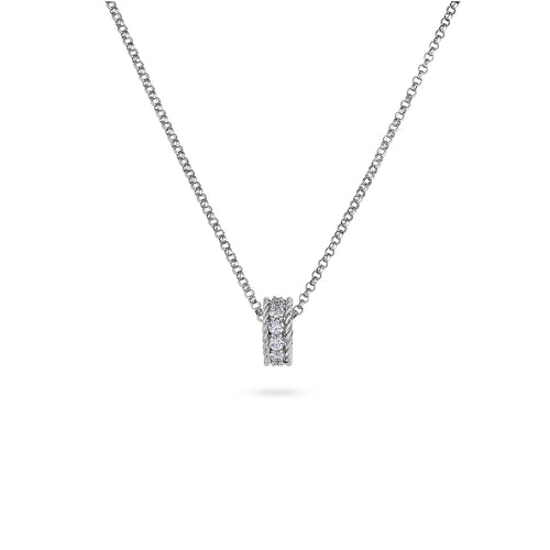 Roberto Coin Symphony 18ct White Gold 0.156ct Diamond Bead Pendant