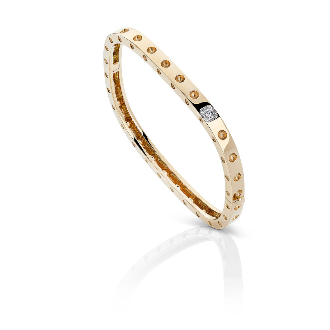 Roberto Coin Pois Moi 18ct Yellow Gold 0.08ct Diamond Bangle