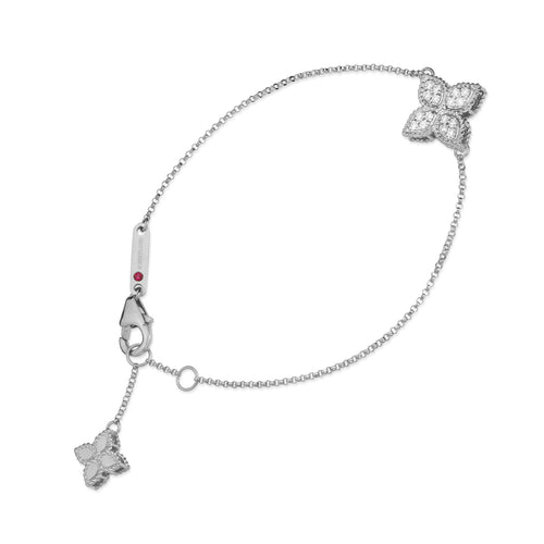 Roberto Coin Princess Flower White Gold Diamond Bracelet