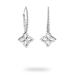 Roberto Coin Princess Flower White Gold 0.31ct Diamond Drop Earrings