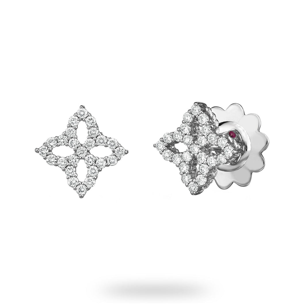 Roberto Coin Princess Flower White Gold 0.31ct Diamond Stud Earrings