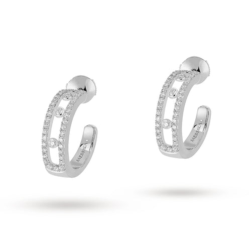 Messika Move Classique Diamond Pave Half Hoop Earrings