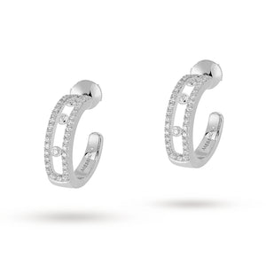 Messika Move Classique Diamond Pave Half Hoop Earrings