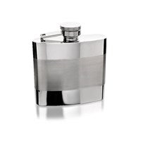 4oz Stainless Steel Satin Panel Captive Top Flask And Funnel Set - A3173